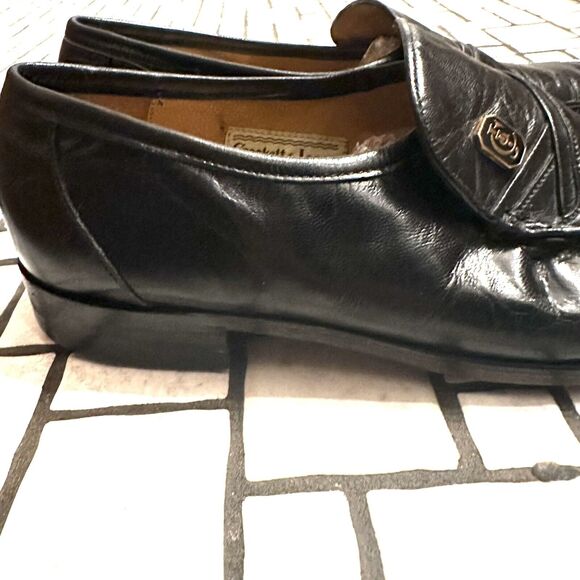 Vintage Crockett‎ & Jones Black Leather with Emblem Mens Loafers Size UK 8 US 9 - Picture 9 of 16